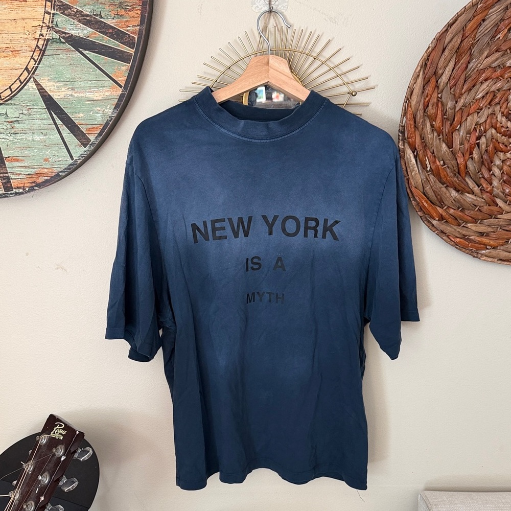Anine Bing Blue “New York Is A Myth” Graphic T-Shirt